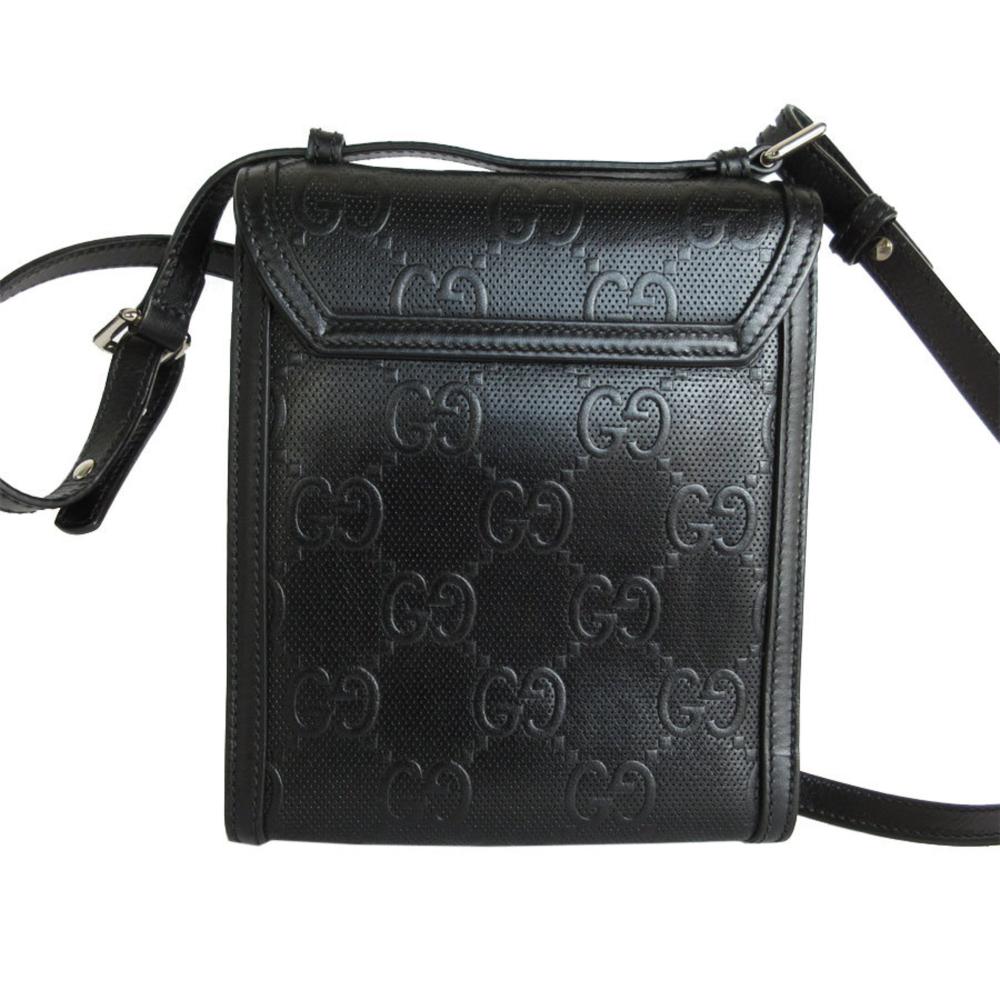 Black Leather Gucci Shoulder Bag