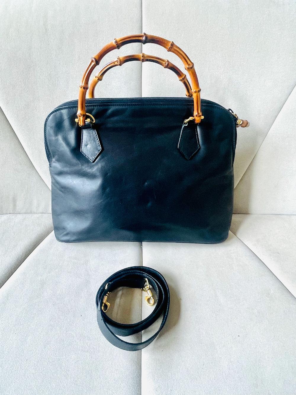 Black Leather Gucci Handbag