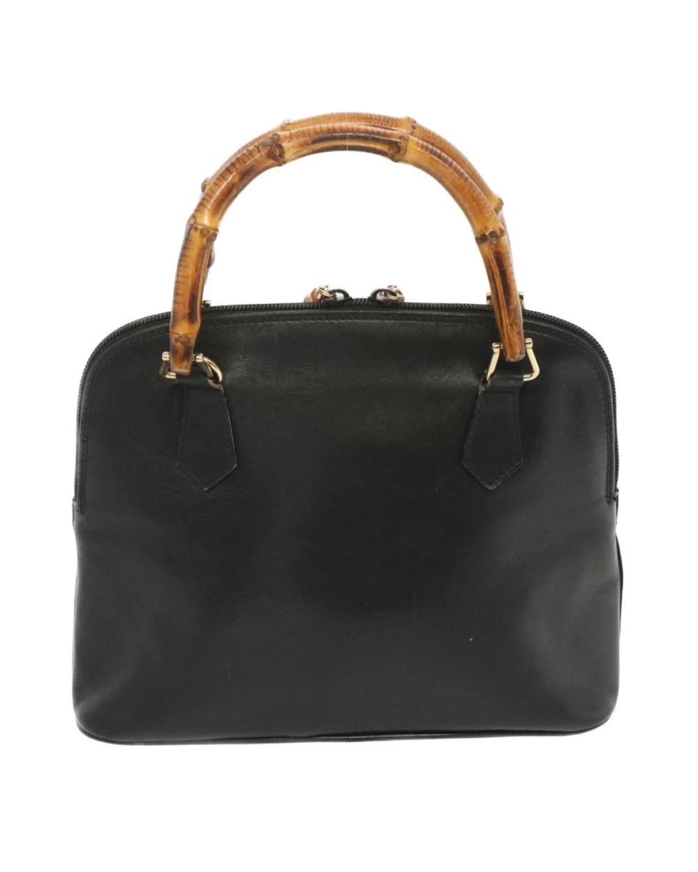 Black Leather Gucci Bamboo