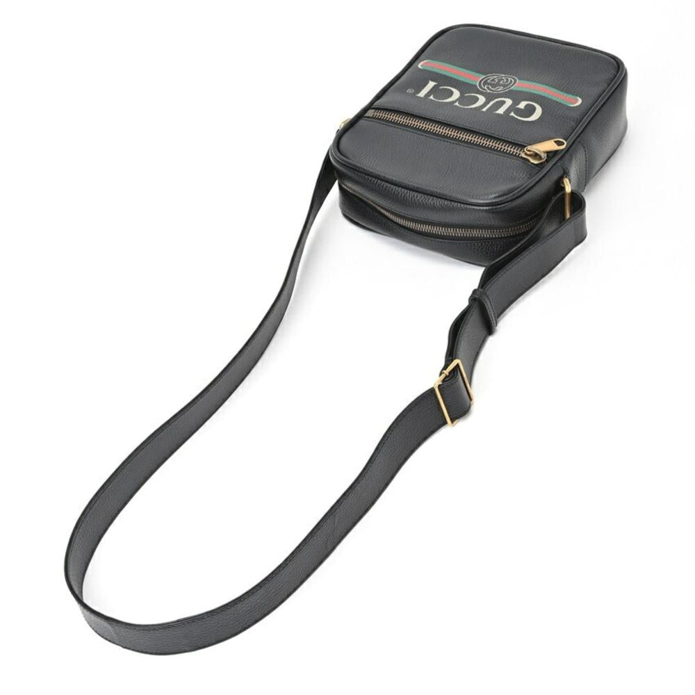 Black Leather Gucci Shoulder Bag