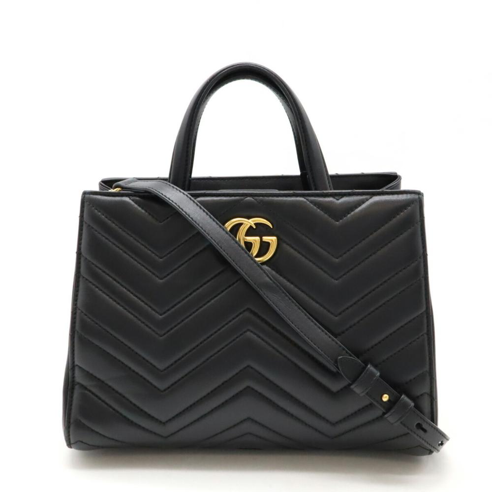 Black Leather Gucci Marmont