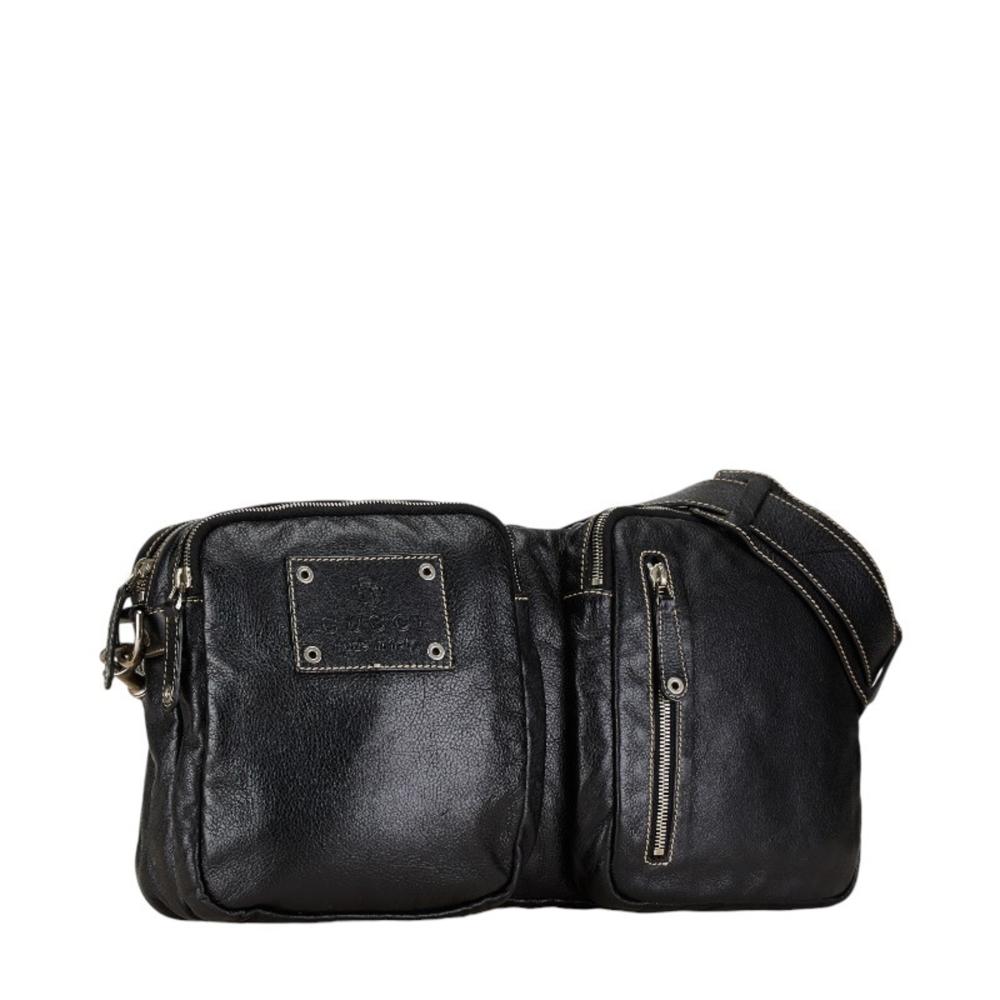 Black Leather Gucci Shoulder Bag