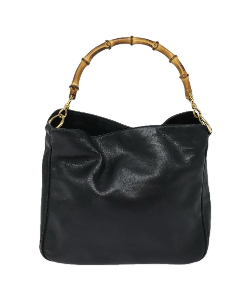 Black Leather Gucci Bamboo
