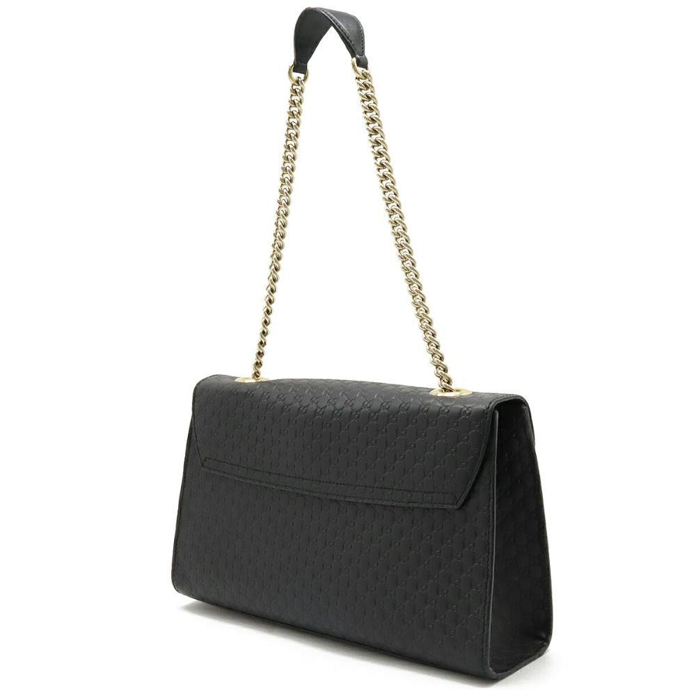 Black Leather Gucci Shoulder Bag