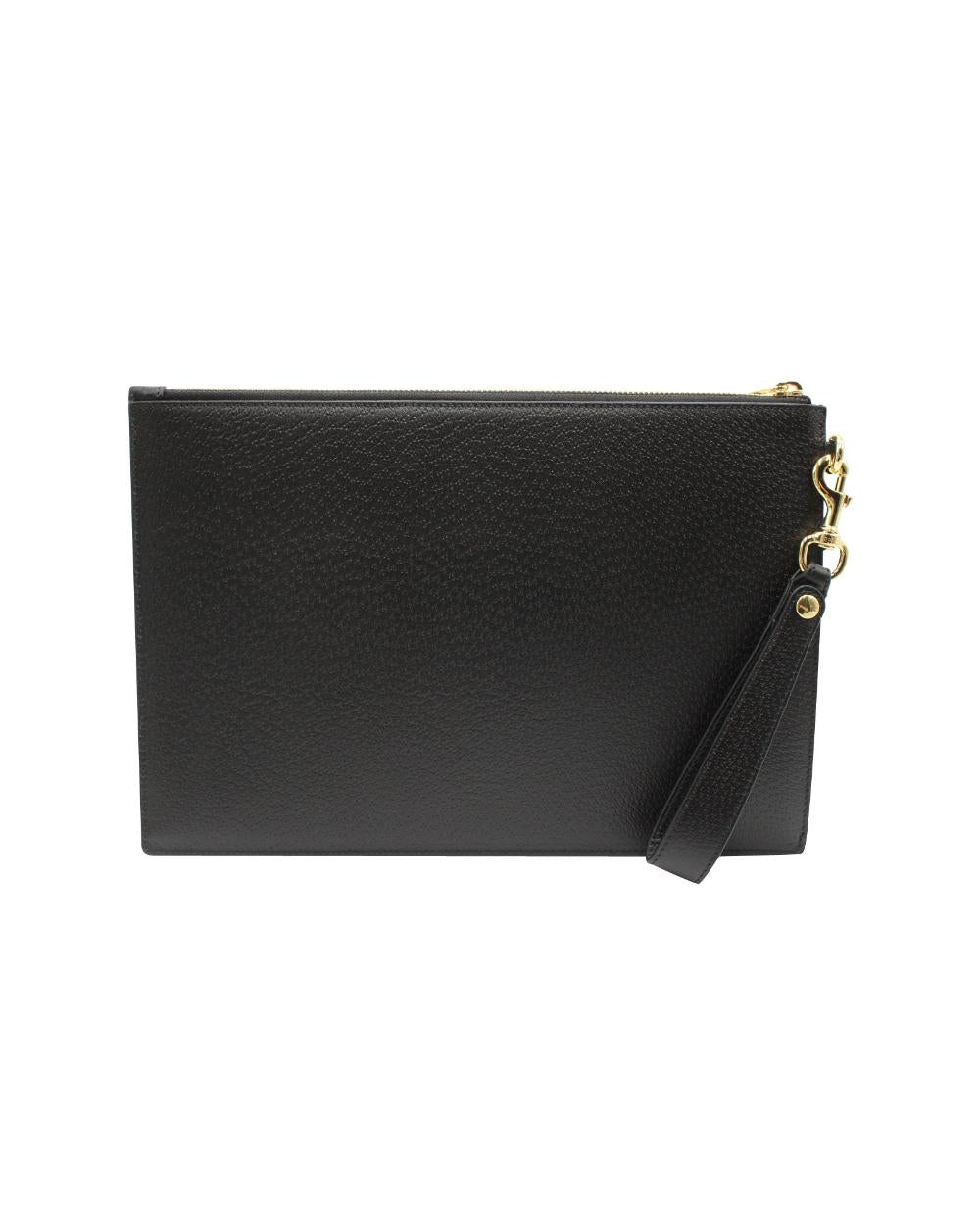 Black Leather Gucci Pouch