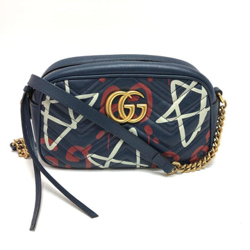 Blue Canvas Gucci Shoulder Bag