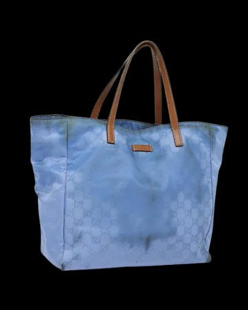 Blue Canvas Gucci Tote