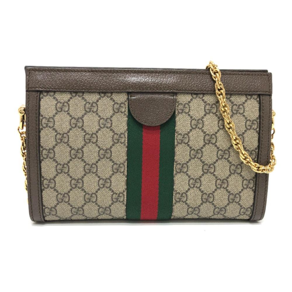 Brown Fabric Gucci Shoulder Bag