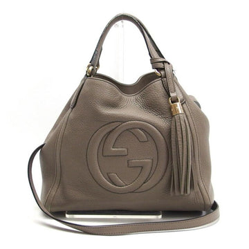 Brown Leather Gucci Tote