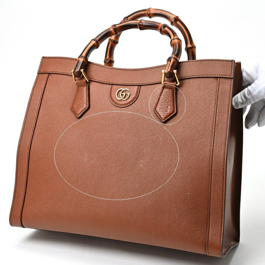 Brown Leather Gucci Bamboo