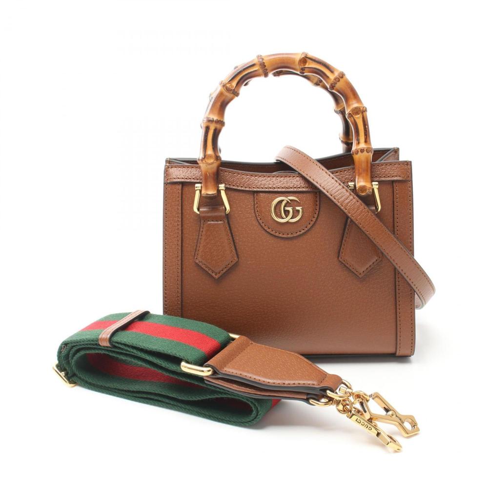 Brown Leather Gucci Bamboo