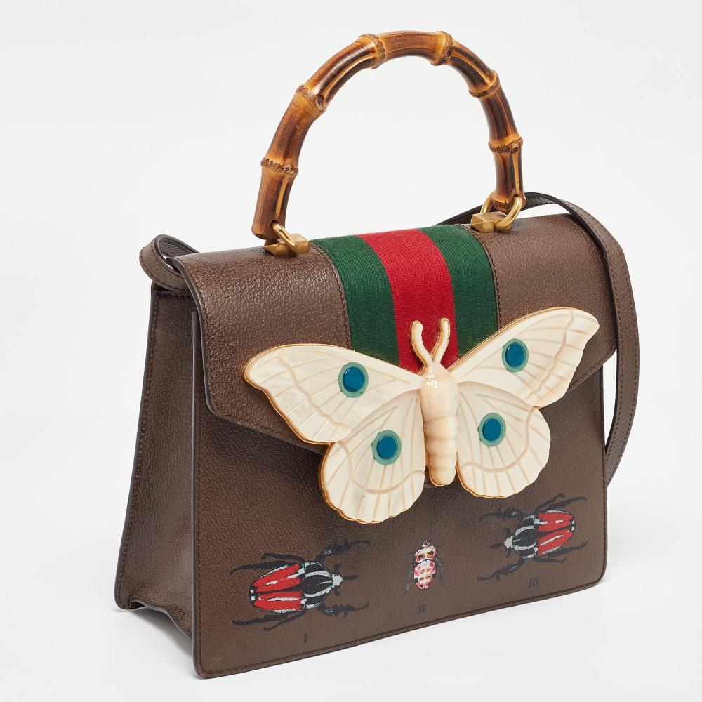 Brown Leather Gucci Bamboo