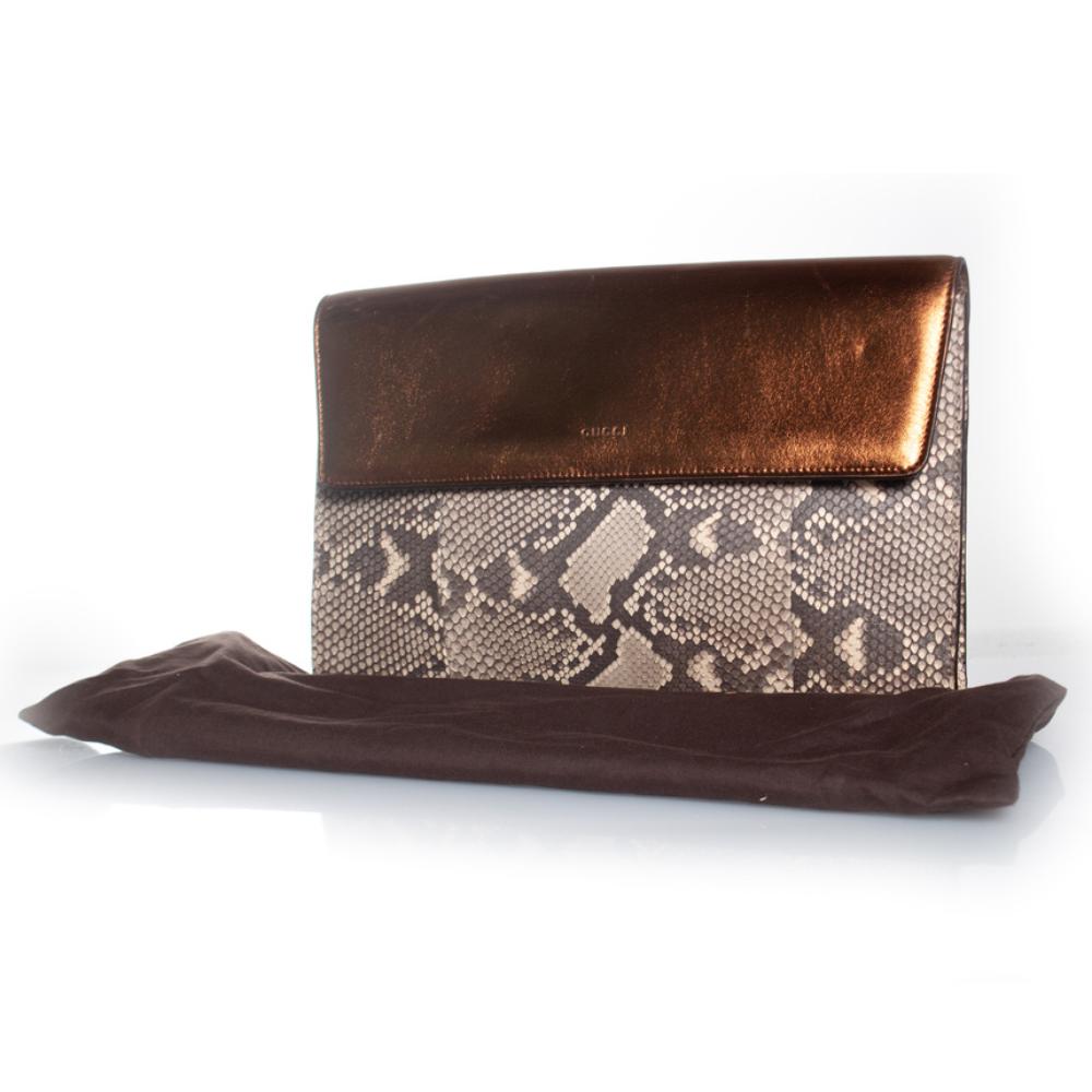 Brown Leather Gucci Clutch