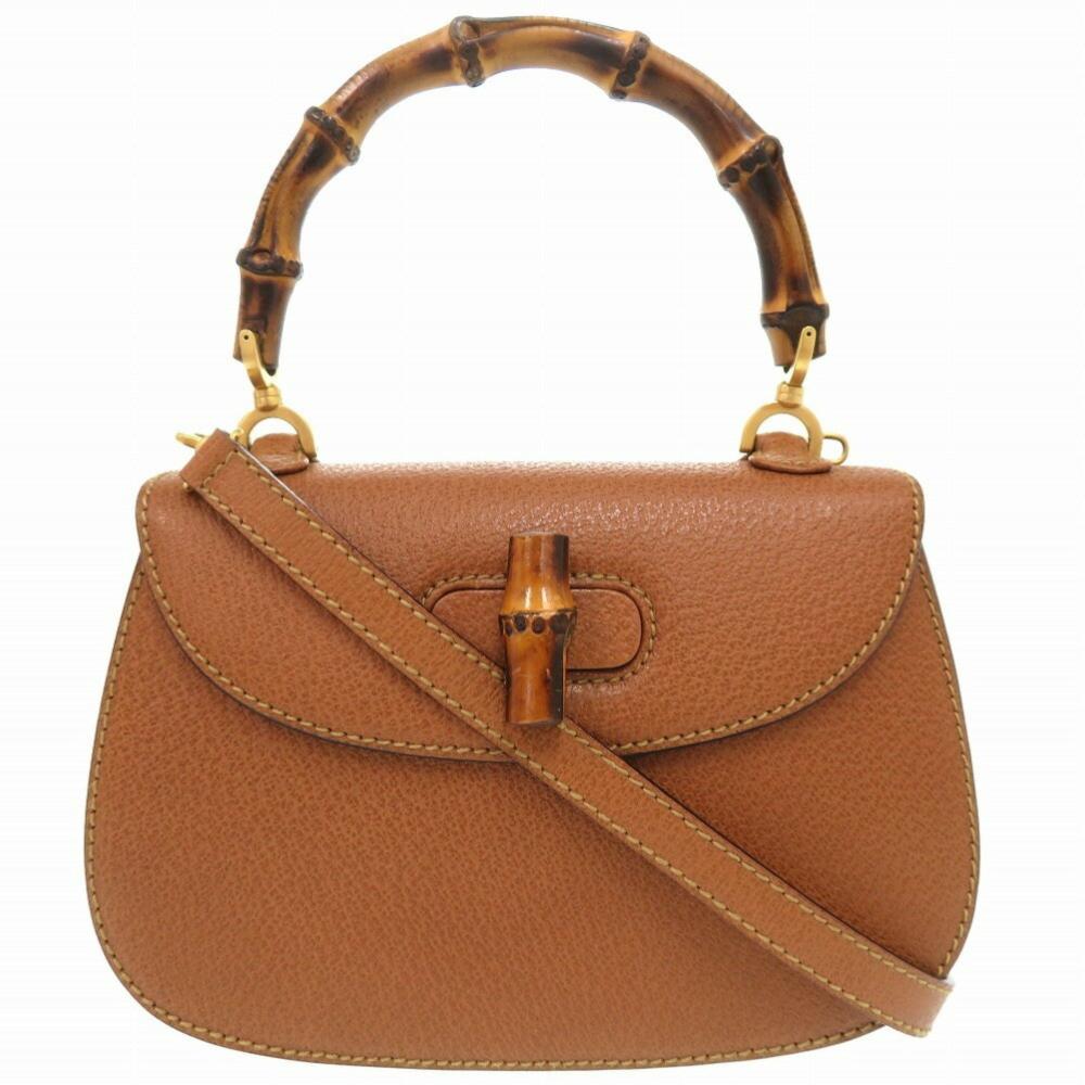 Brown Leather Gucci Bamboo