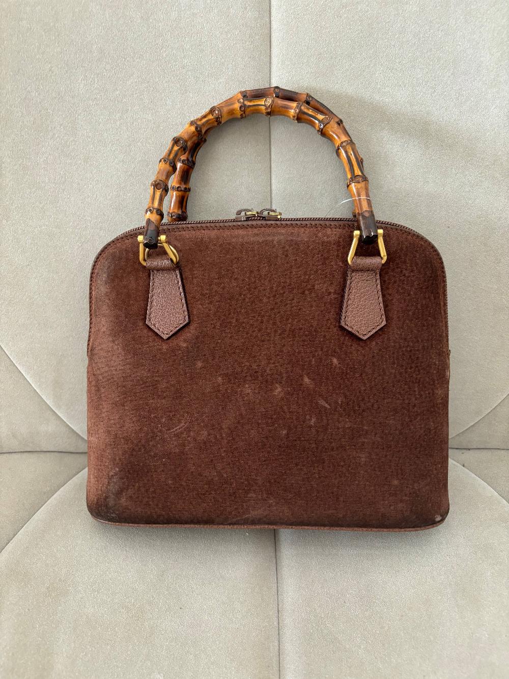Brown Leather Gucci Bamboo
