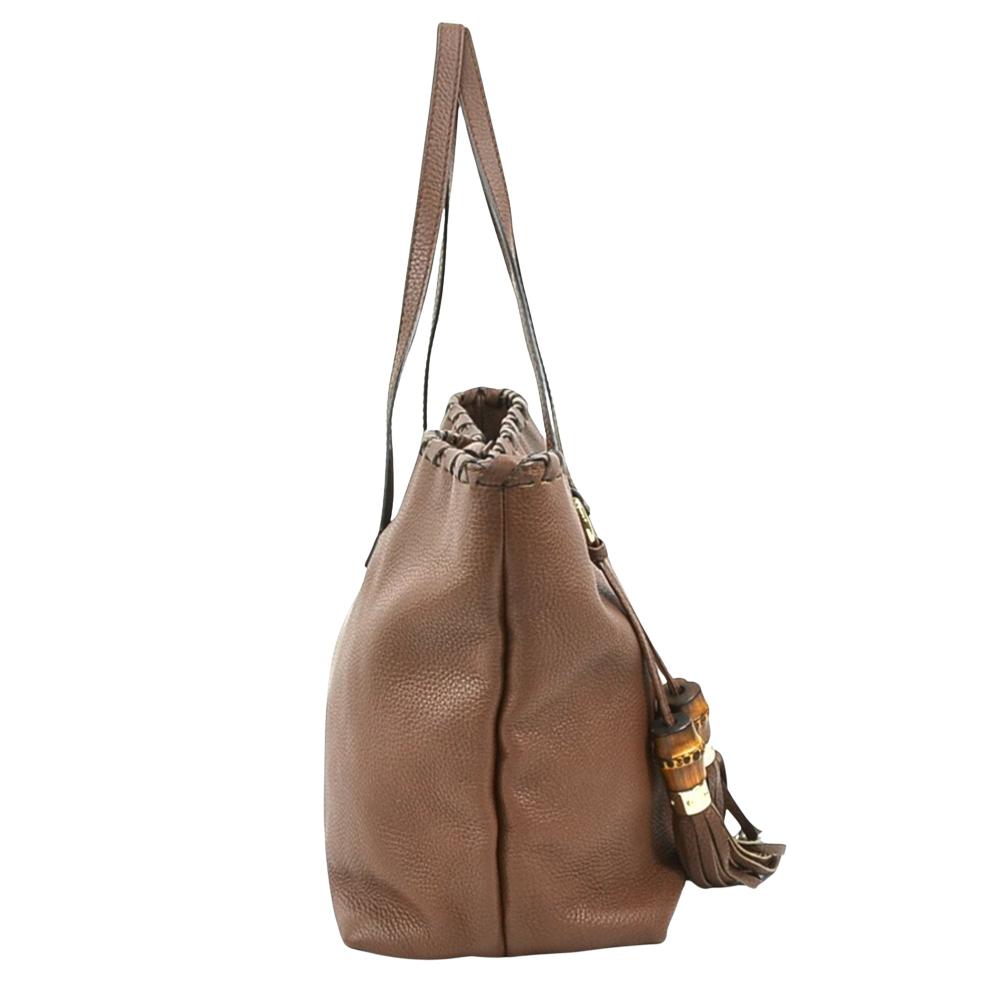 Brown Leather Gucci Bamboo