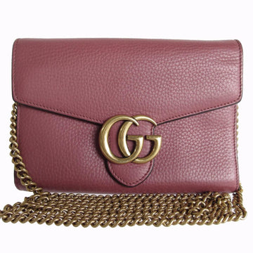 Burgundy Leather Gucci Marmont