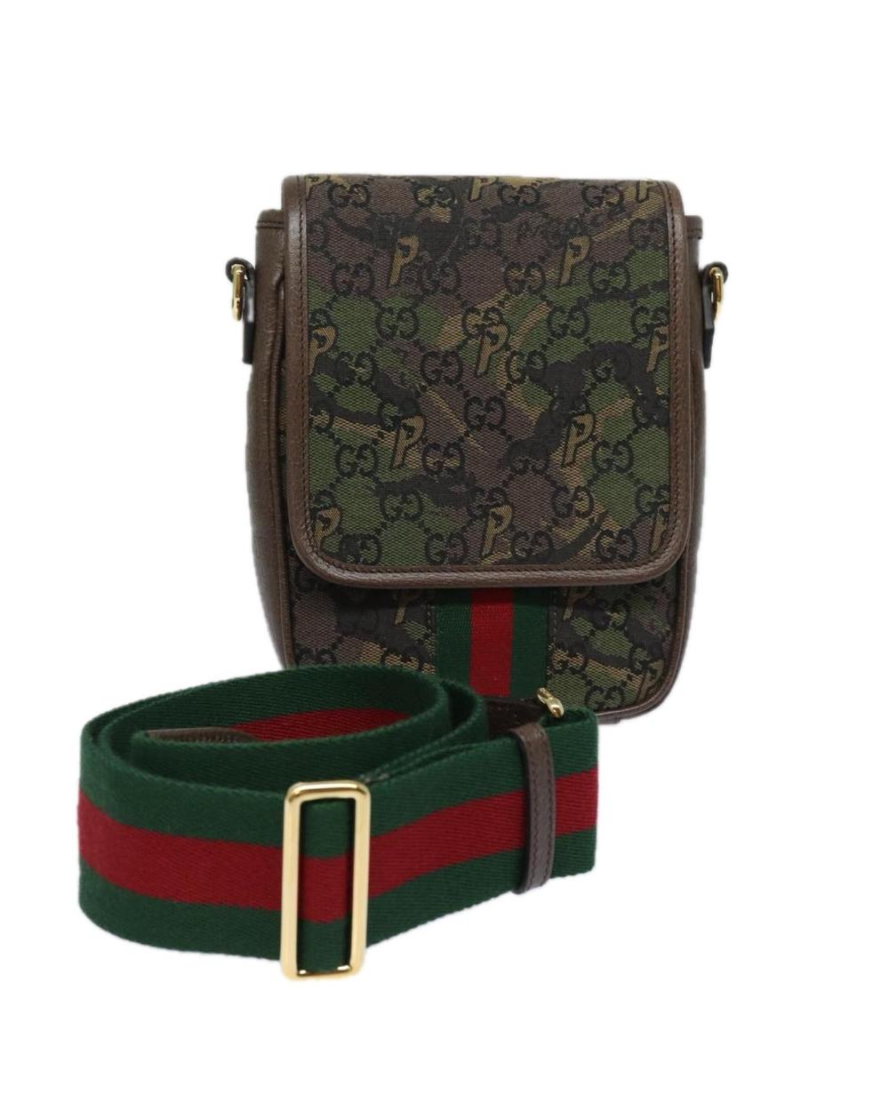 Green Canvas Gucci Shoulder Bag