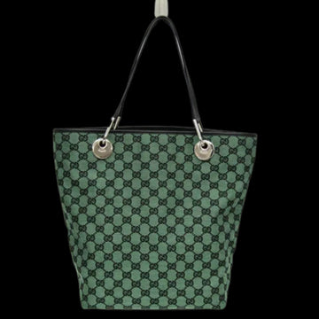 Green Canvas Gucci Tote