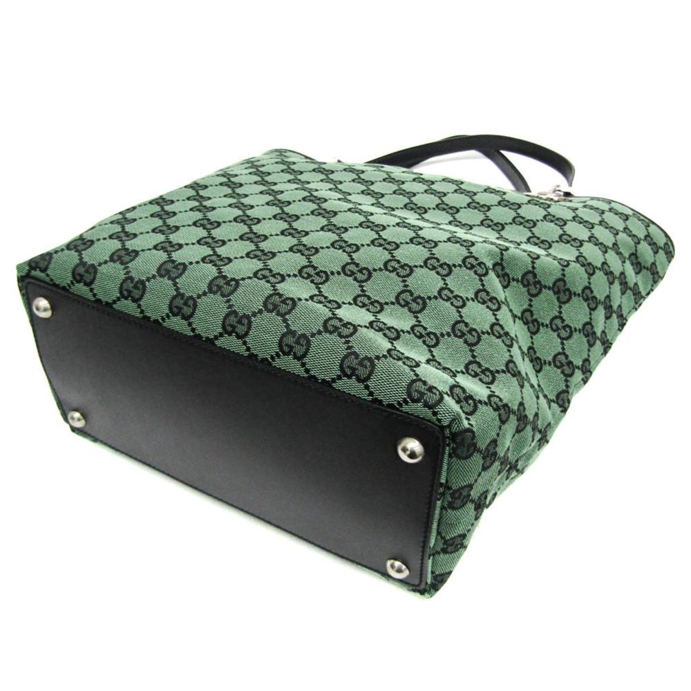 Green Canvas Gucci Tote