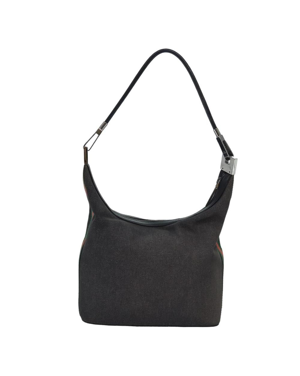 Grey Cotton Gucci Shoulder Bag