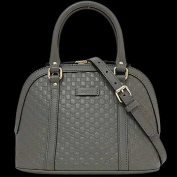 Grey Leather Gucci Handbag