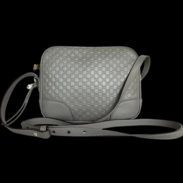 Grey Leather Gucci Shoulder Bag