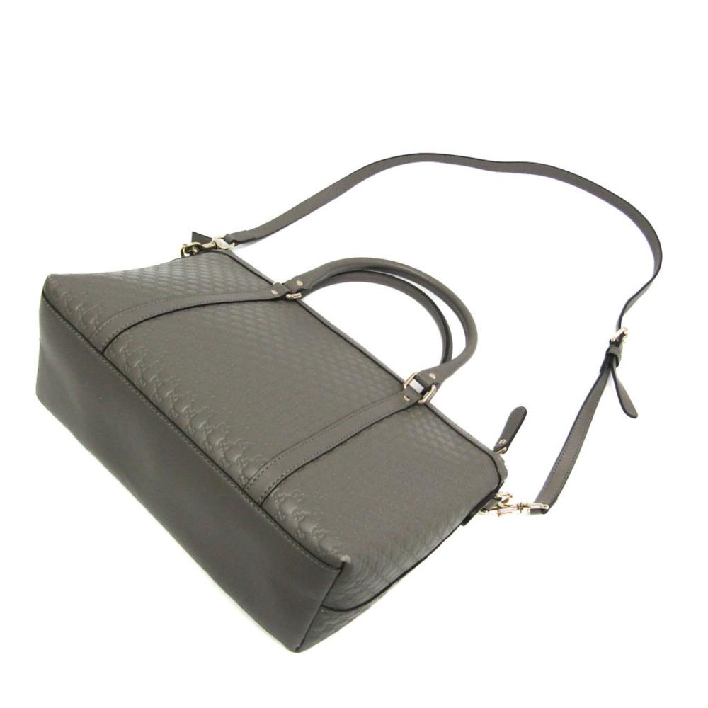 Grey Leather Gucci Shoulder Bag