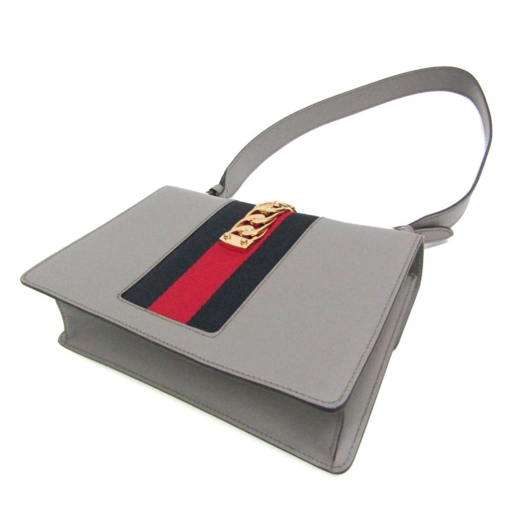 Grey Leather Gucci Sylvie