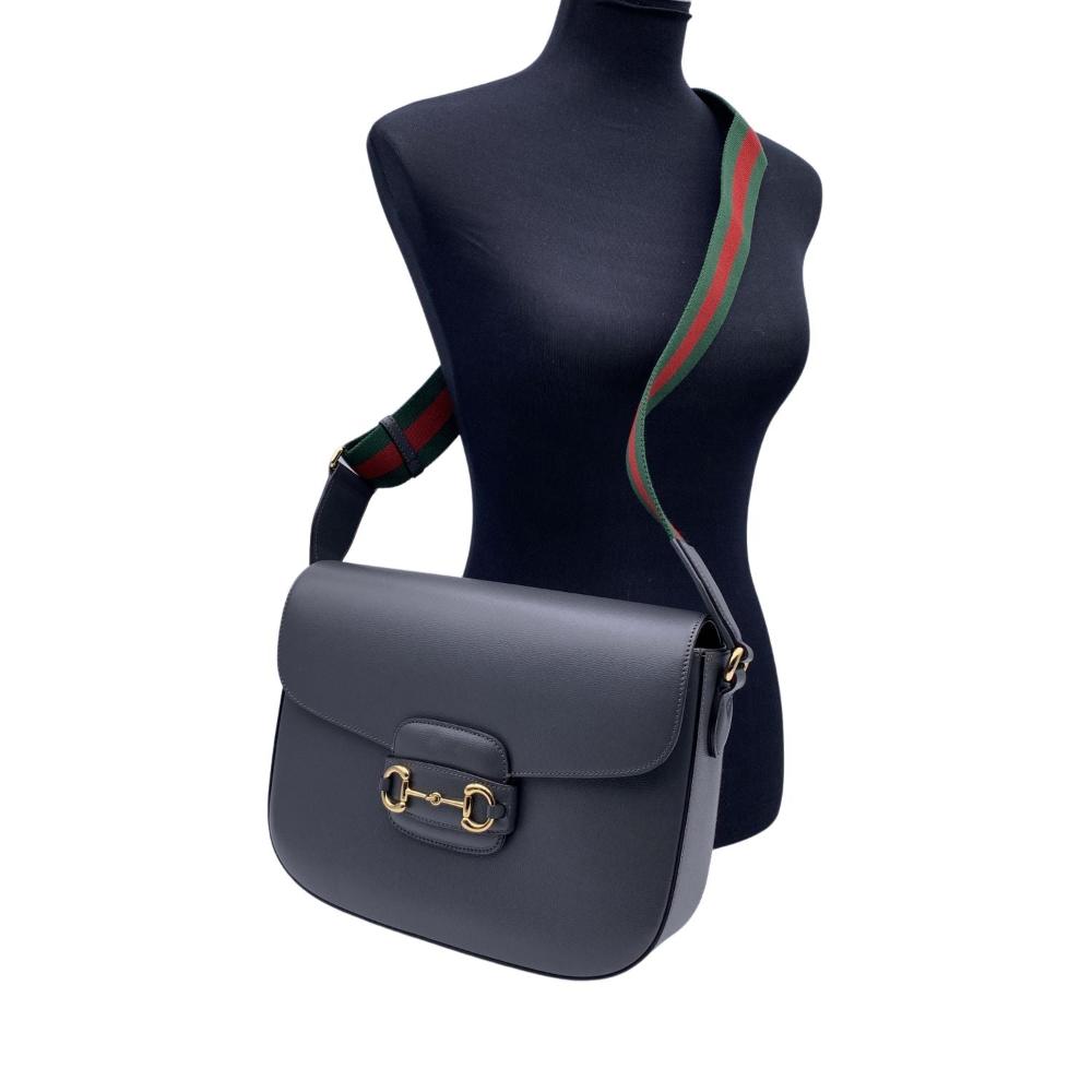 Grey Leather Gucci Shoulder Bag