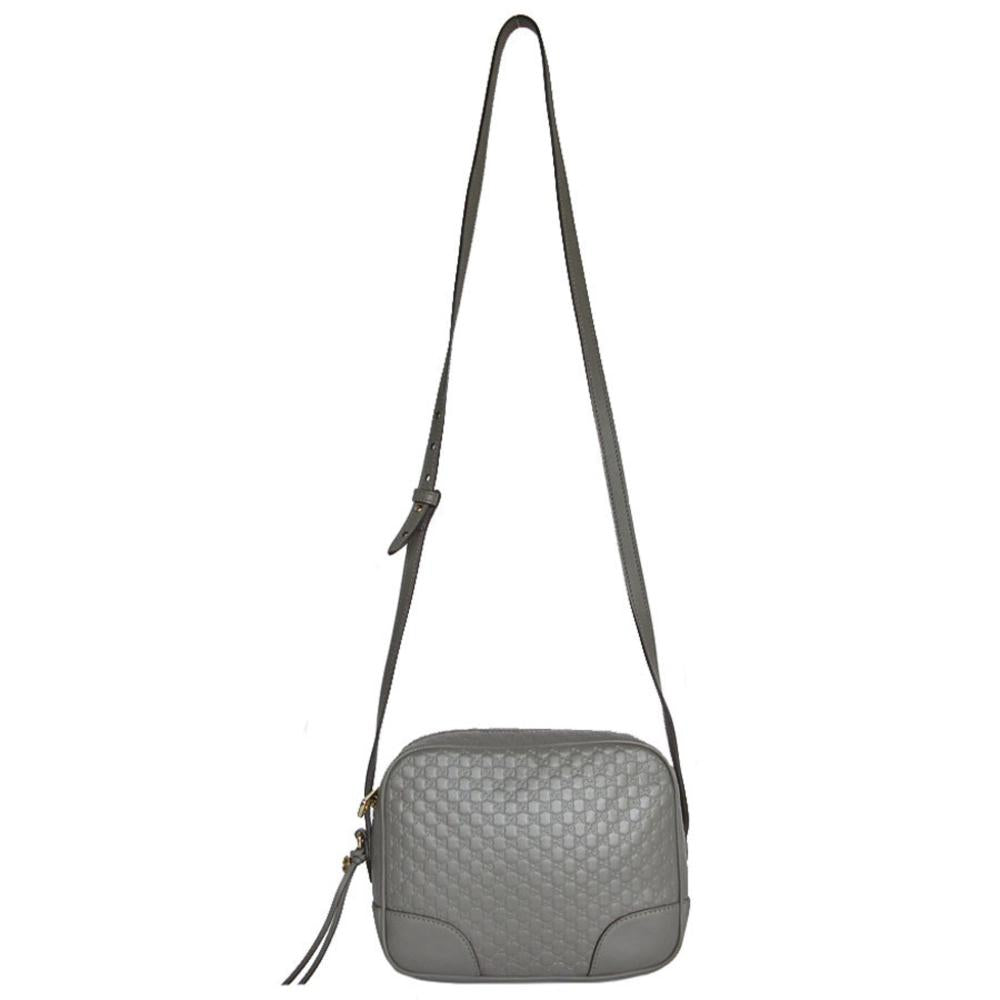 Grey Leather Gucci Shoulder Bag