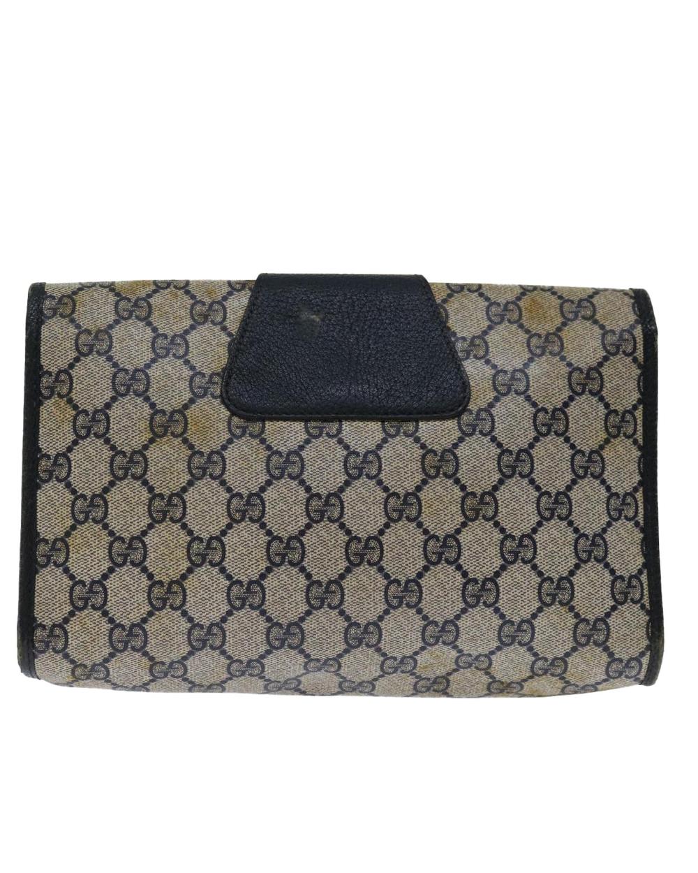 Navy Canvas Gucci Clutch