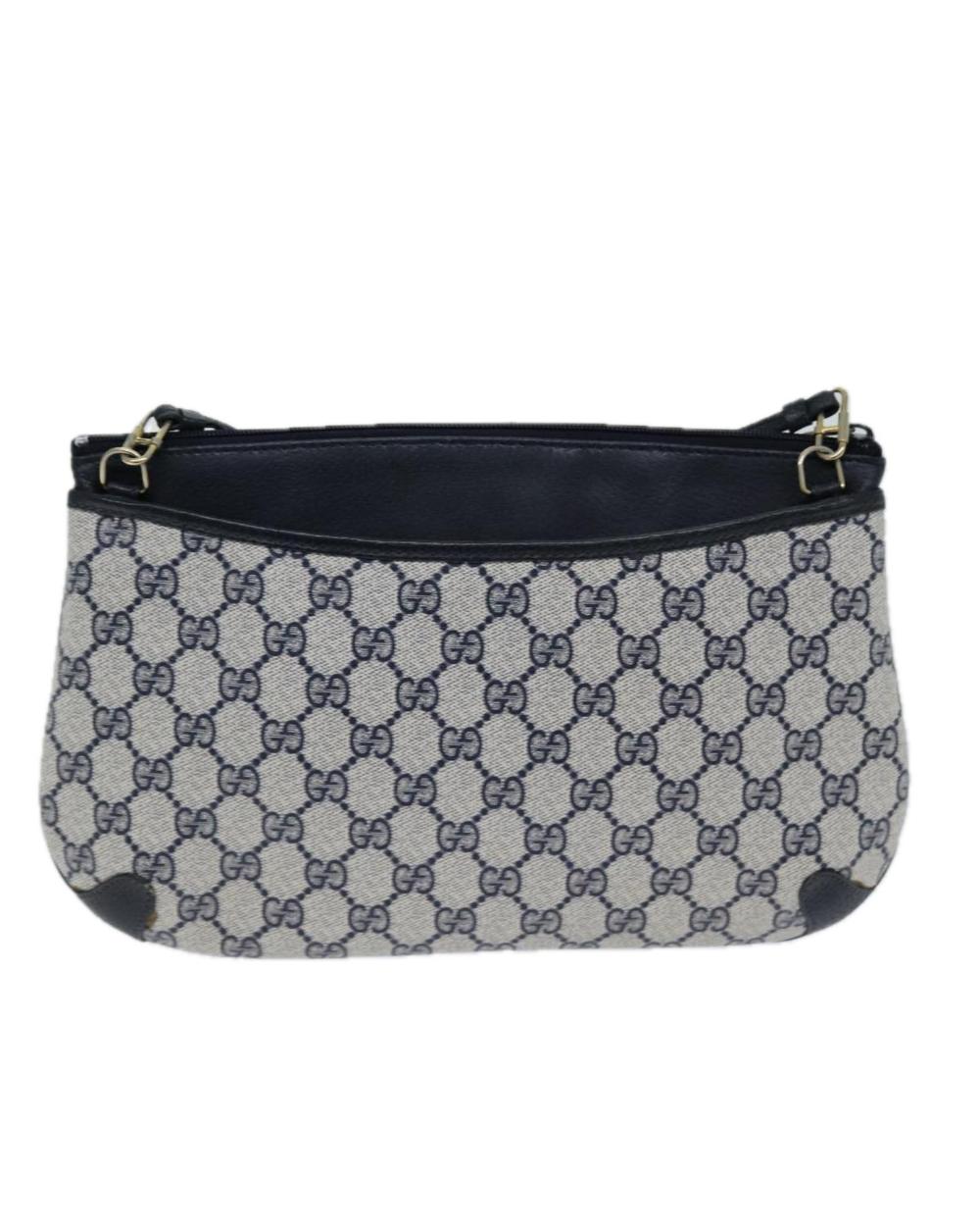 Navy Canvas Gucci Shoulder Bag