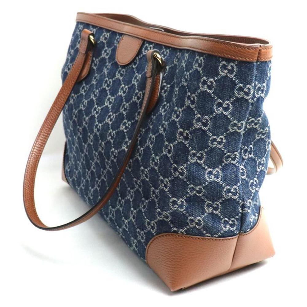 Navy Denim Gucci Tote