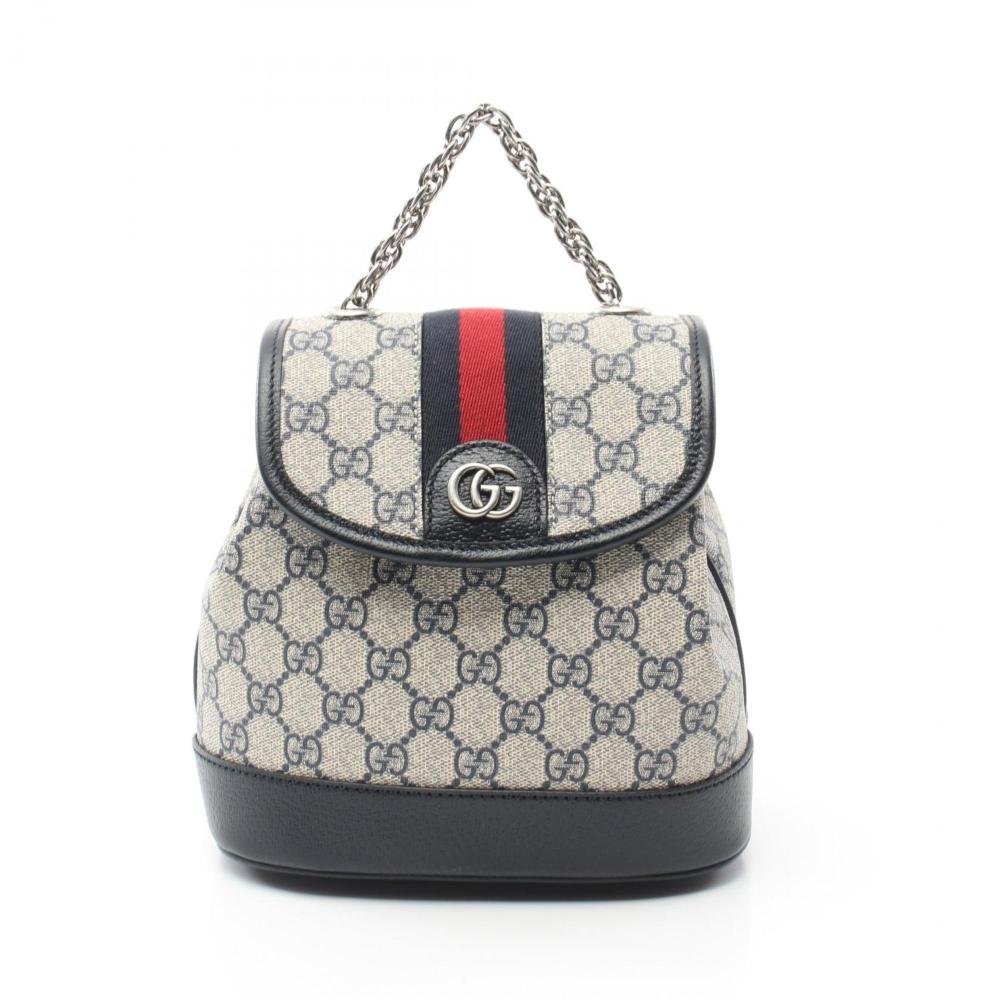 Navy Leather Gucci Backpack