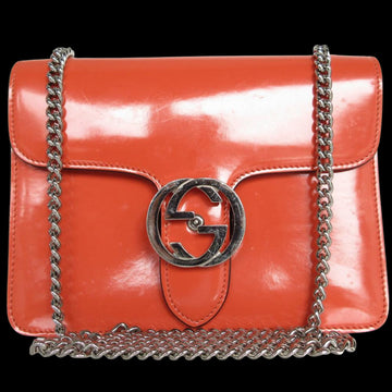 Orange Leather Gucci Shoulder Bag