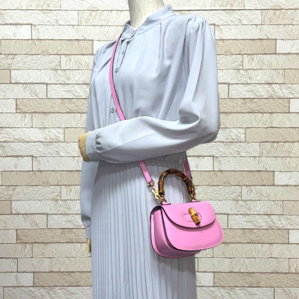 Pink Canvas Gucci Bamboo