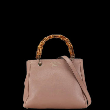 Pink Leather Gucci Bamboo