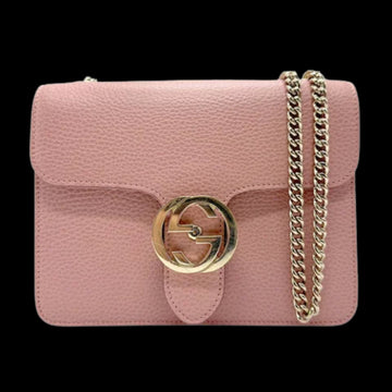 Pink Leather Gucci Shoulder Bag
