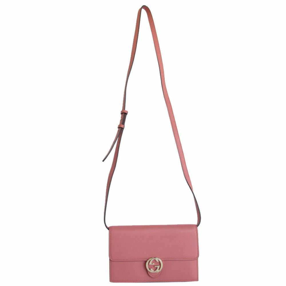 Pink Leather Gucci Shoulder Bag