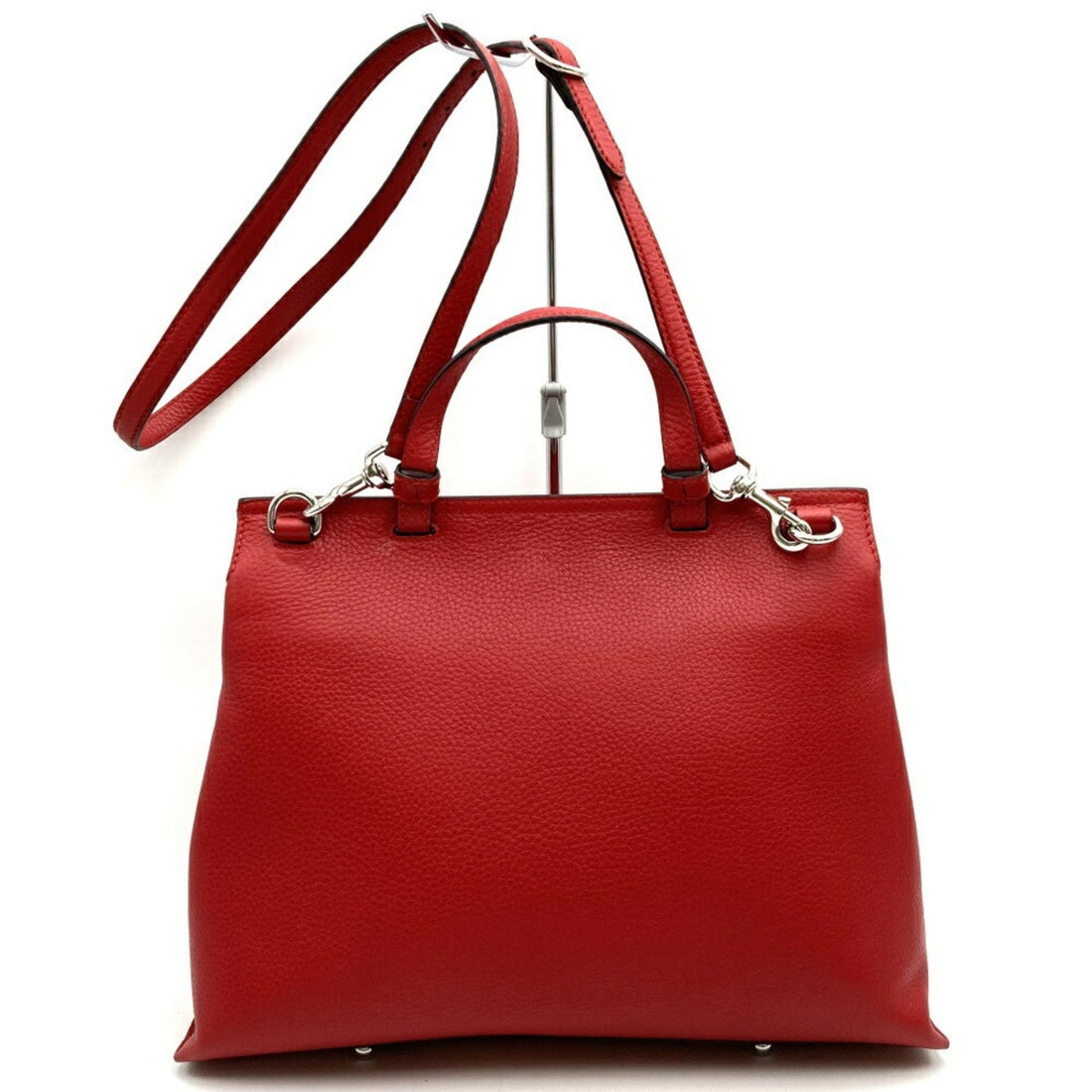 Red Leather Gucci Bamboo