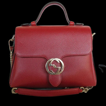 Red Leather Gucci Handbag