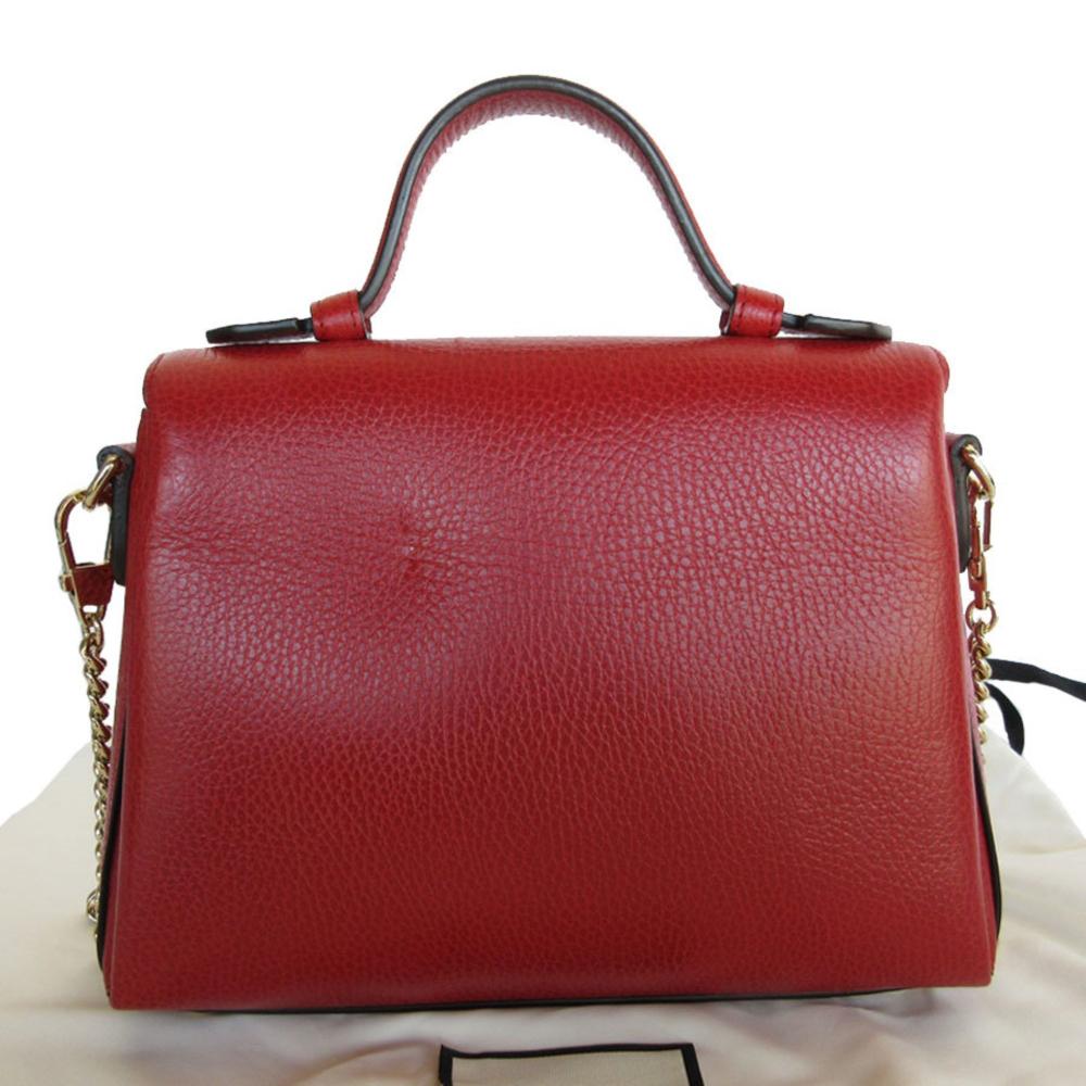 Red Leather Gucci Handbag