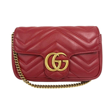 Red Leather Gucci Marmont