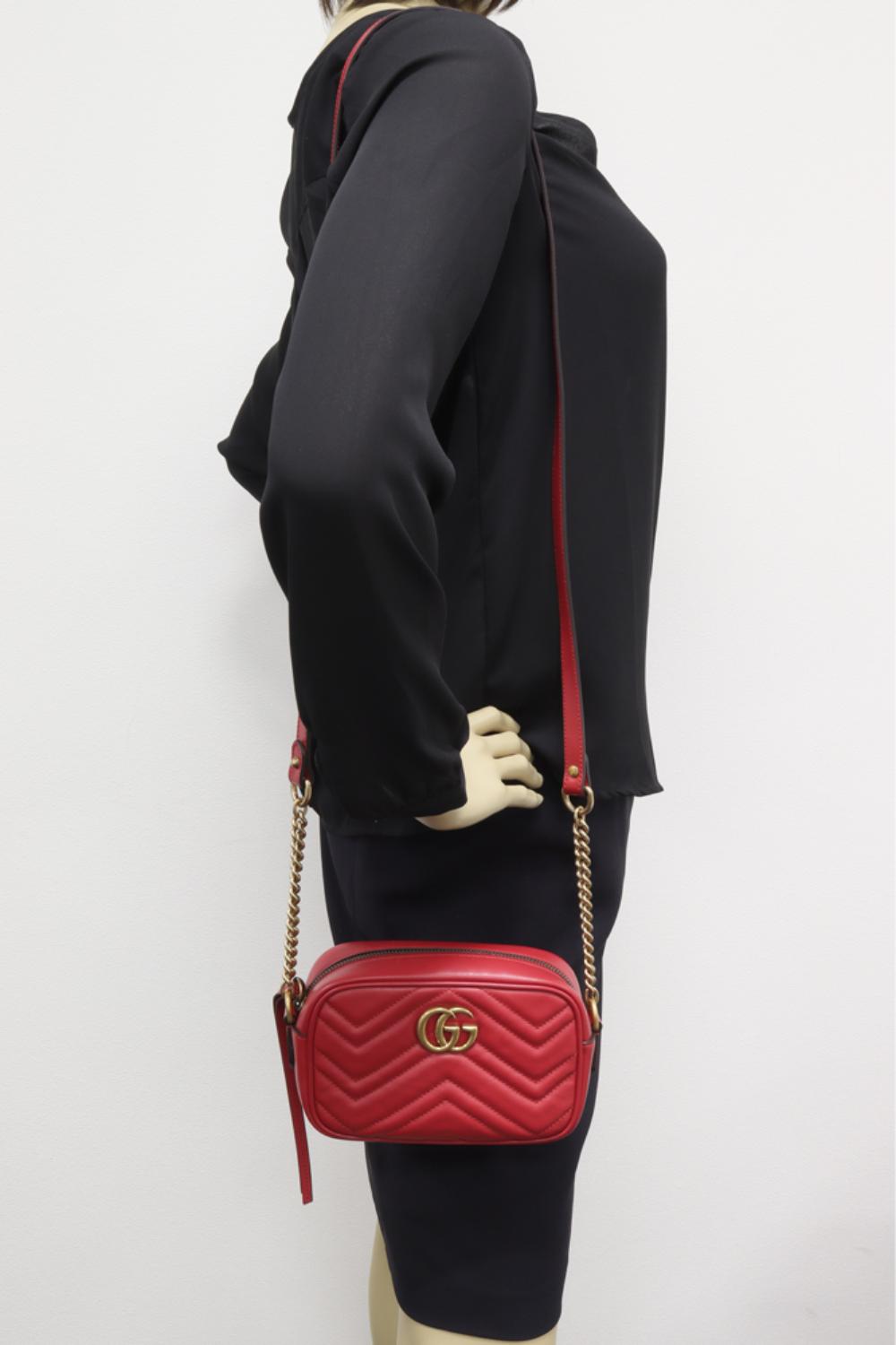 Red Leather Gucci Marmont