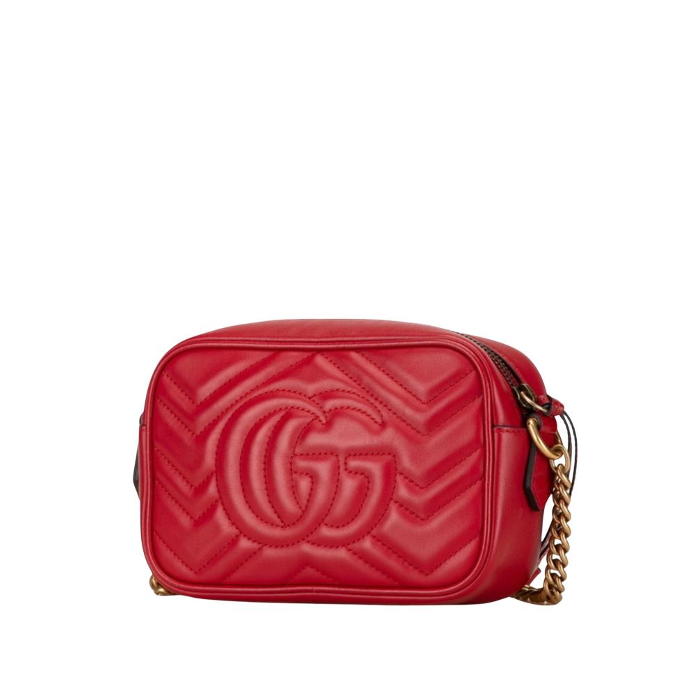 Red Leather Gucci Marmont