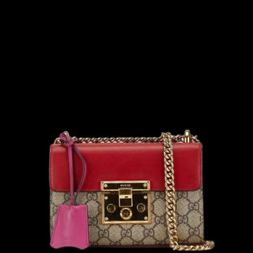 Red Leather Gucci Shoulder Bag
