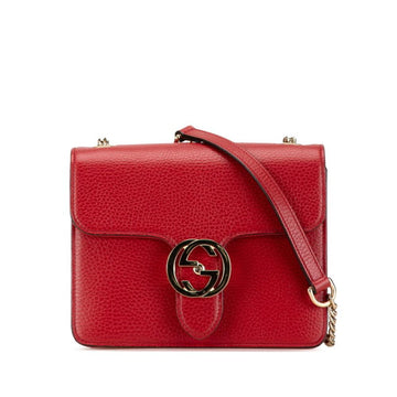 Red Leather Gucci Shoulder Bag