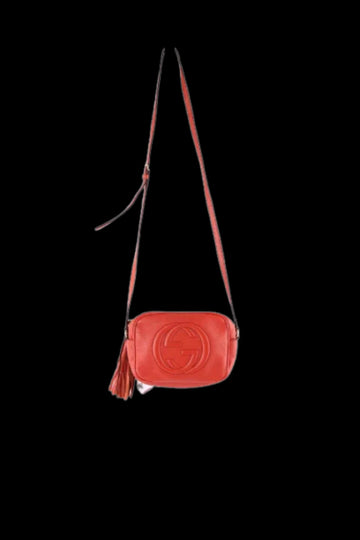 Red Leather Gucci Shoulder Bag