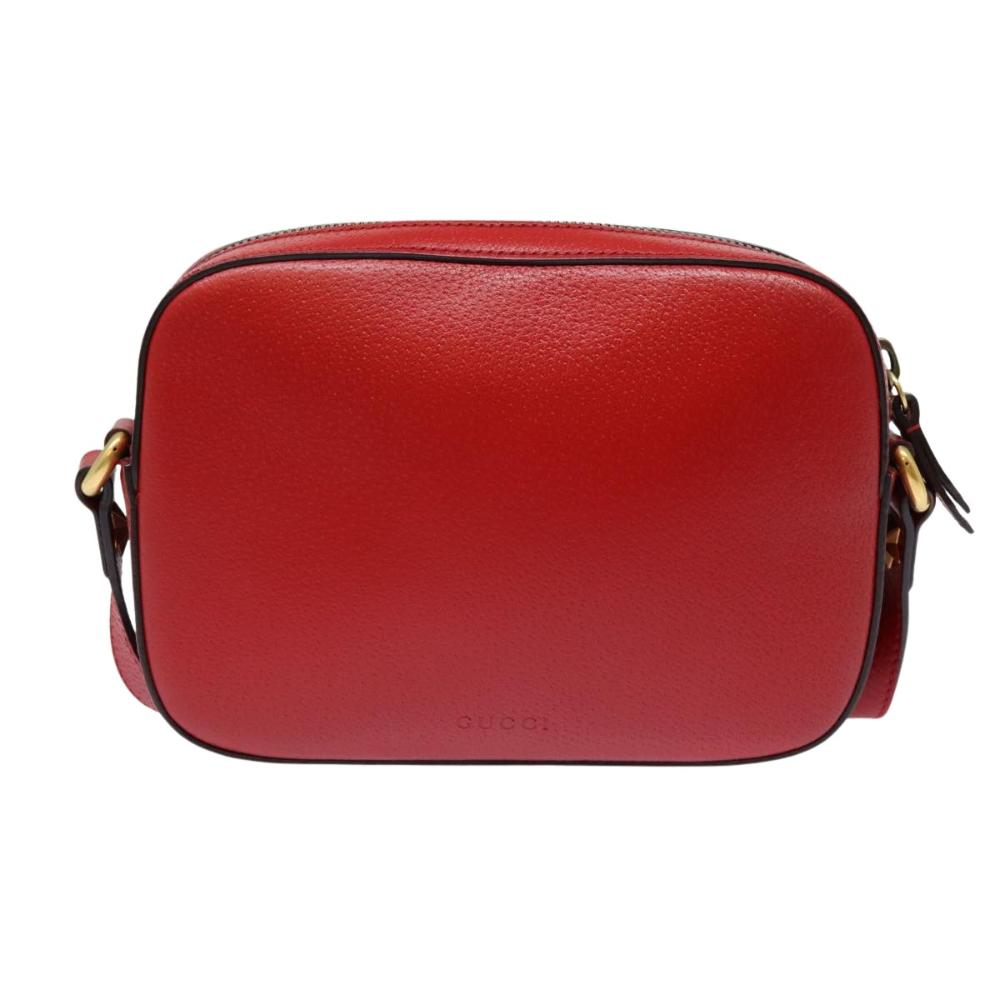 Red Leather Gucci Shoulder Bag